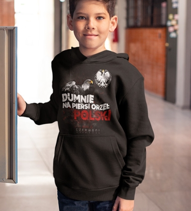 Bluza z kapturem dziecięca DUMNIE NA PIERSI